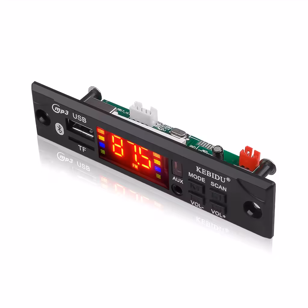 Módulo MP3 Automotivo Bluetooth 12V com USB, Cartão SD, Rádio FM e Controle Remoto – Player Universal