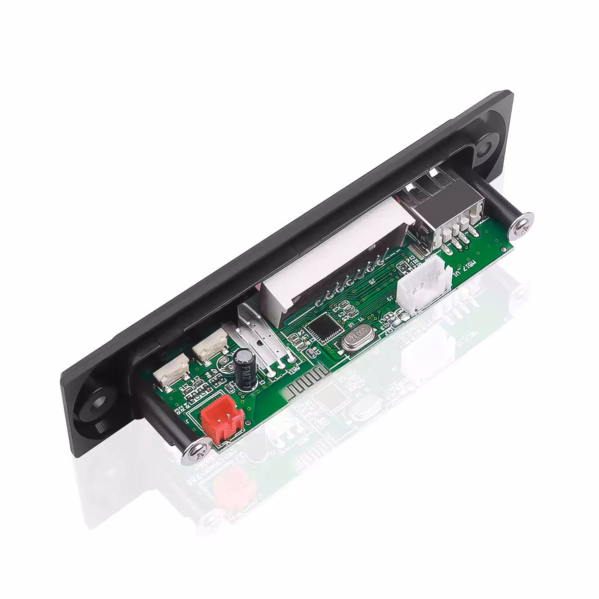 Módulo MP3 com porta USB e controle remoto para sistema de áudio automotivo