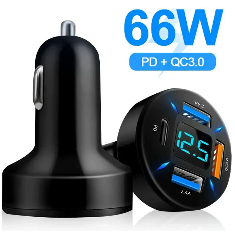 Carregador automotivo Power Delivery tipo USB-C Carregador Power Delivery para carro, porta USB-C rápido