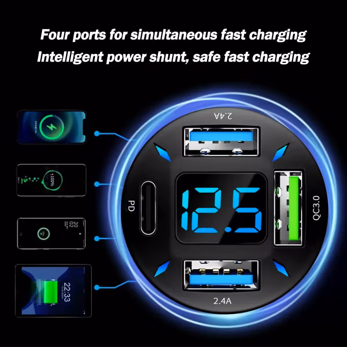 Carregador com compatibilidade universal e tecnologia Quick Charge 3.0