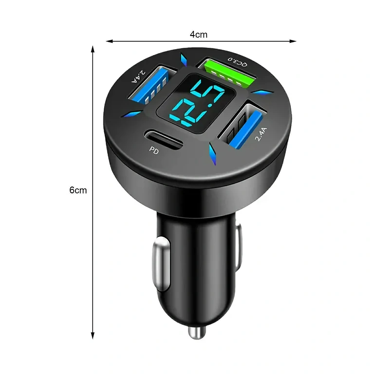 Carregador automotivo USB de alta velocidade Carregador de alto desempenho para carregamento rápido em veículos