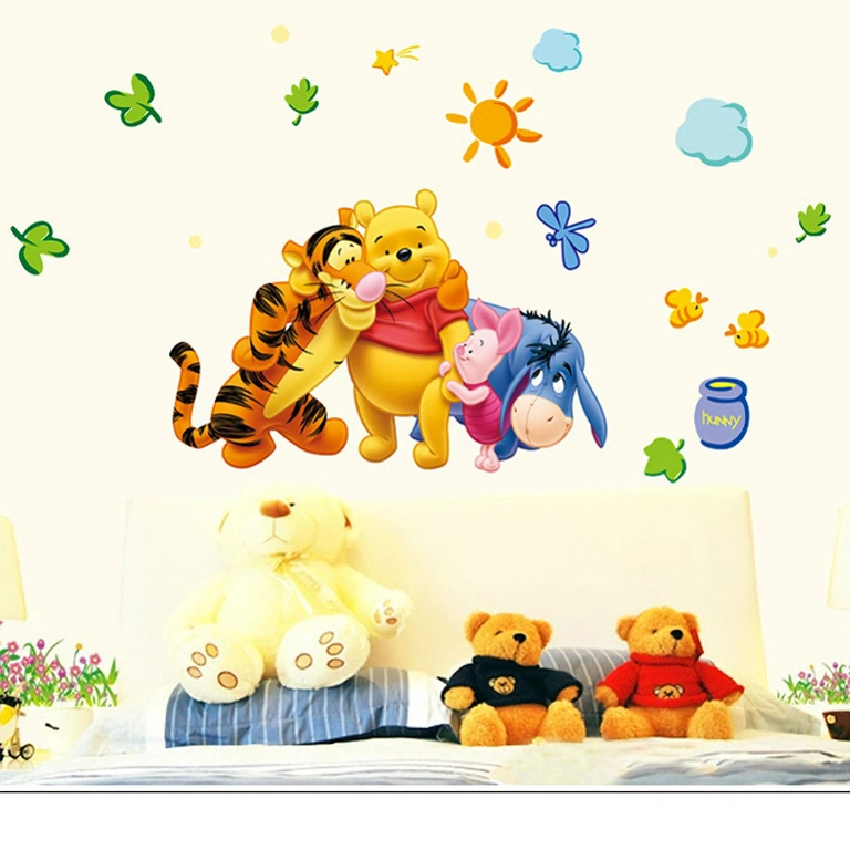Personagens Winnie the Pooh em adesivo vinil para parede