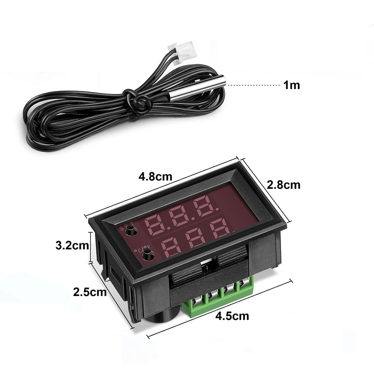 Dimensões do termostato digital Dimensões do termostato digital 48x28x32 mm