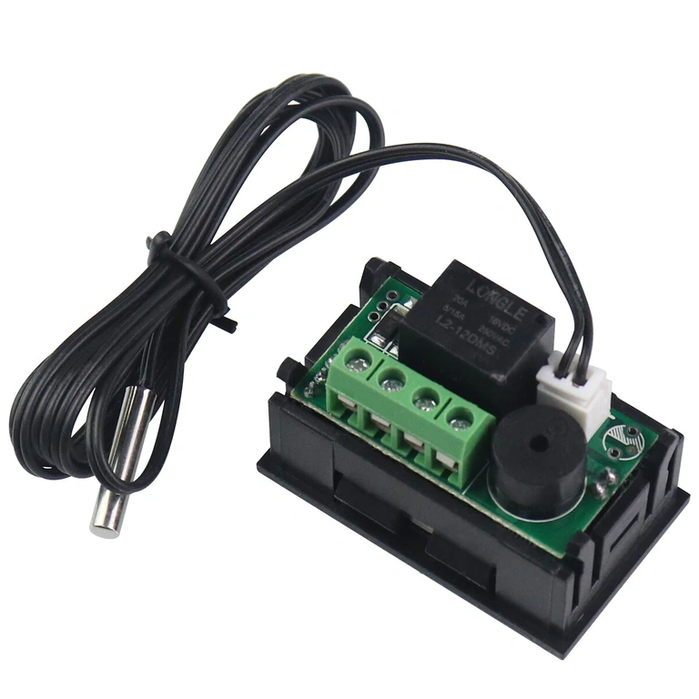 Termostato com relé 7A para aplicações 12V Termostato com relé para controle de aquecimento e resfriamento 12V