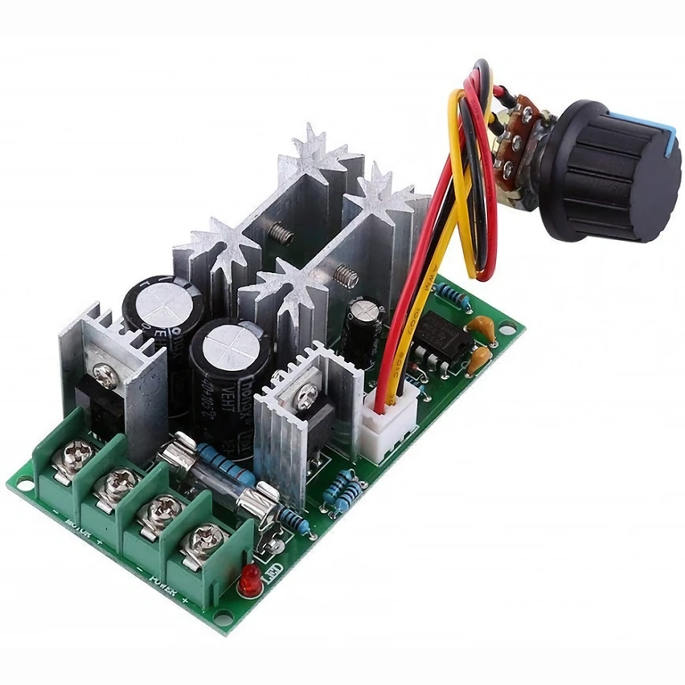 Vista detalhada do controlador de rotação 60V Imagem detalhada do módulo de ajuste de rotação para motor DC