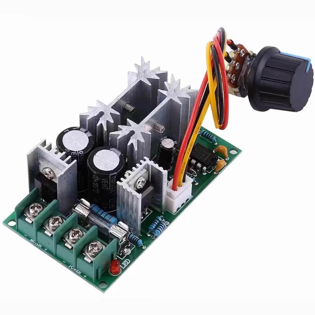 Imagem detalhada do módulo de ajuste de rotação para motor DC