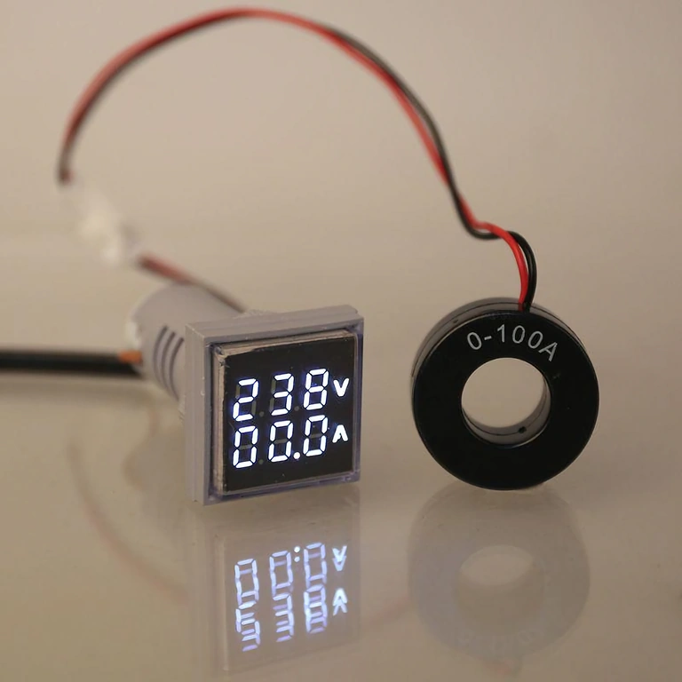 Indicador digital de tensão e corrente 220V Dispositivo para medir consumo elétrico