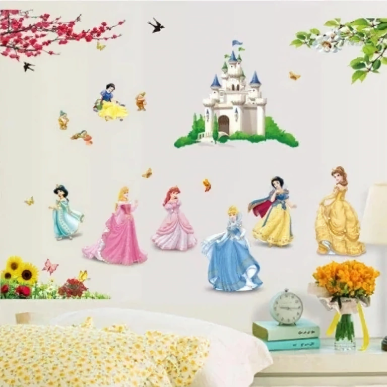 Adesivos Disney – Branca de Neve, Ariel, Cinderela Adesivos de parede com princesas famosas de contos de fadas