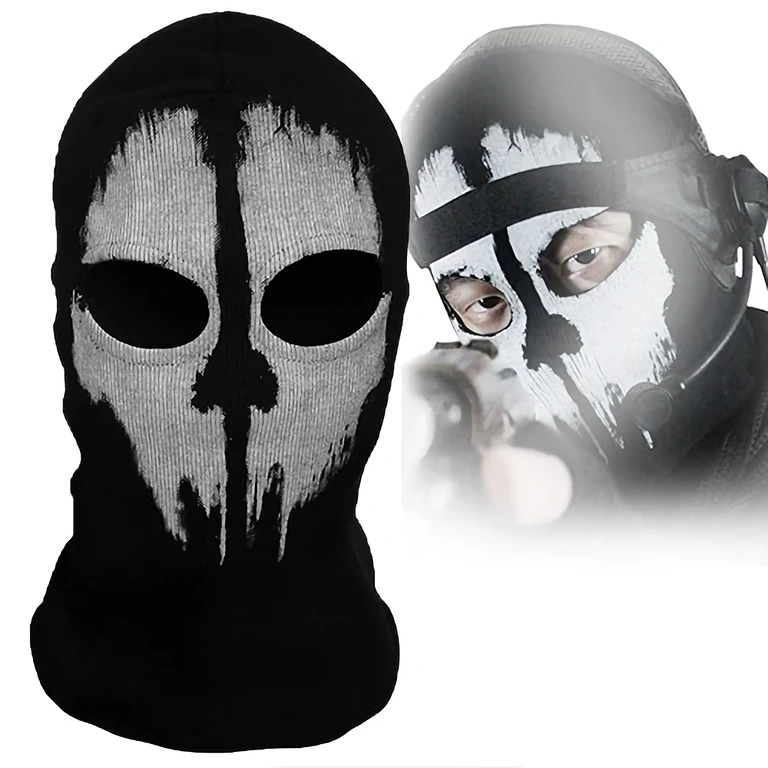 Máscara personalizada Call of Duty Ghosts para atividades ao ar livre, paintball, airsoft e esportes