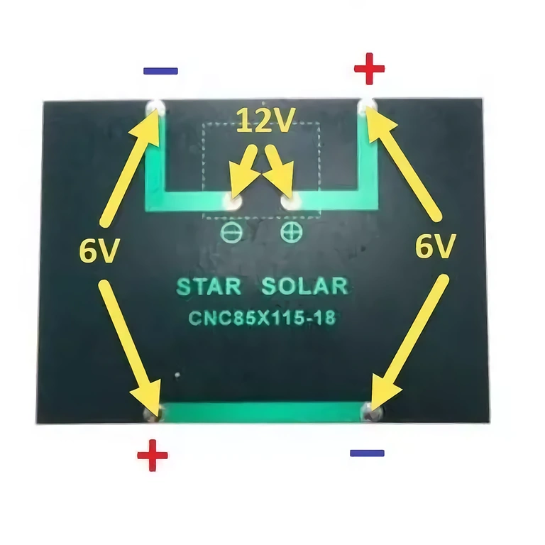 Esquema de montagem do painel solar Diagrama de conexão do painel solar mini com saída 6V/12V