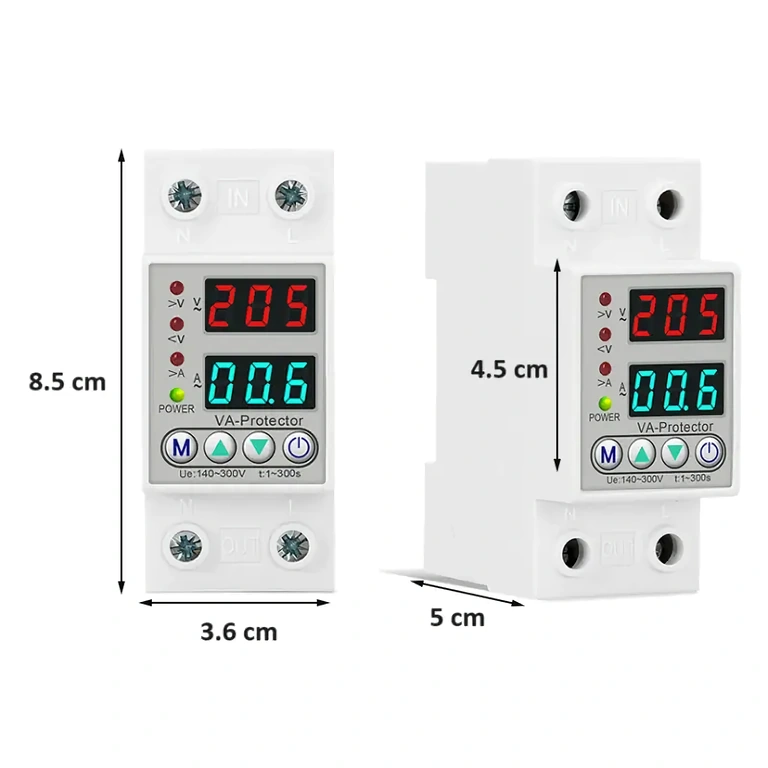 Relé de proteção elétrica monofásica 220V Relé proteção contra sobretensão e sobrecorrente para tensão 220V