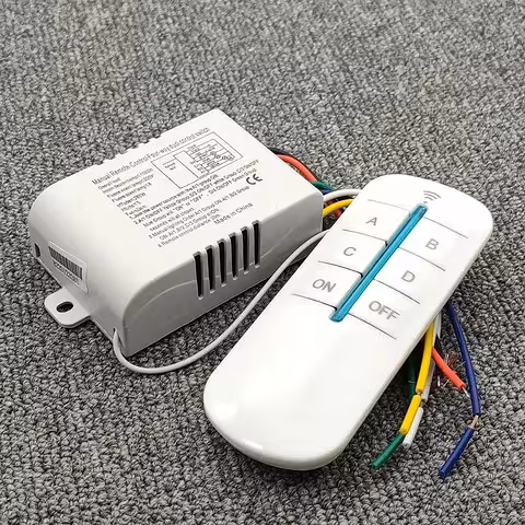Interruptor de Luz com Controle Remoto 4 Canais 220V – Receptor para Automação de Lustres e Lâmpadas
