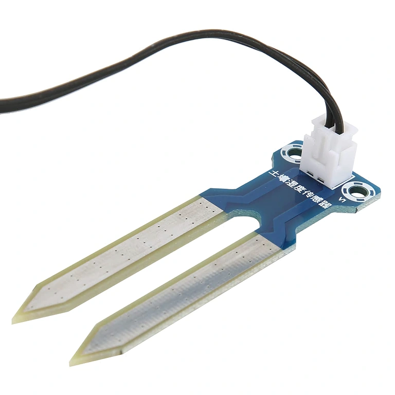 Sensor com placa e fio para detecção de umidade no solo