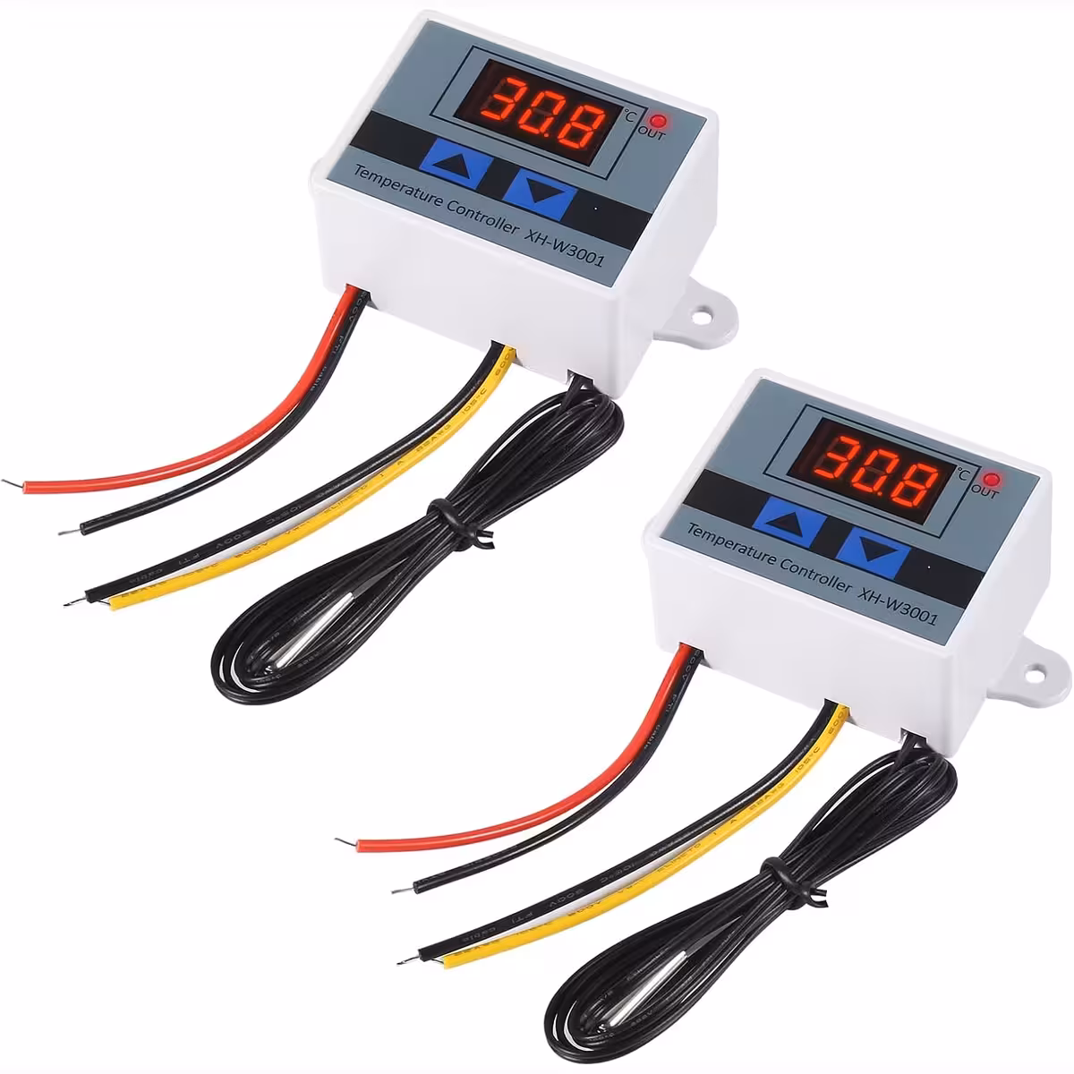 Termostato com dois modos: aquecimento e resfriamento, intervalo -50 a +110°C