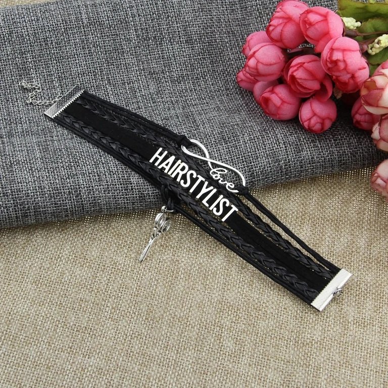 Pulseira masculina para stylist e barbeiro Pulseira personalizada para barbeiros e cabeleireiros
