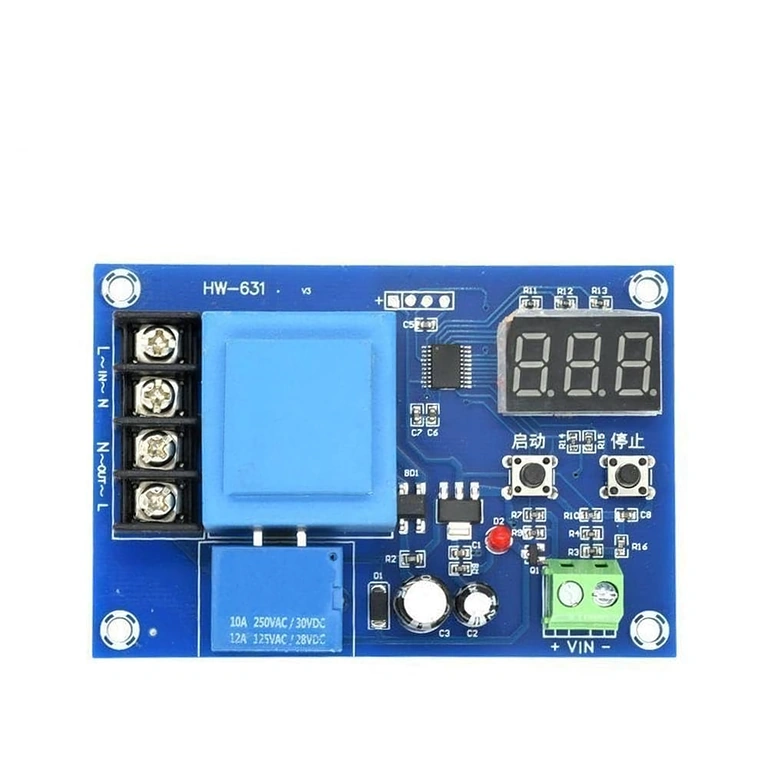 Módulo eletrônico alimentado a 220V para controle de baterias 3.7-120V