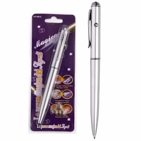 Caneta com Tinta Invisível e Luz LED UV