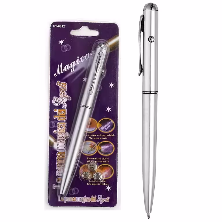 Caneta com Tinta Invisível e Luz LED UV