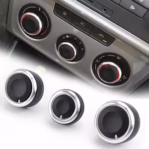 Conjunto 3 Botões Ar Condicionado Painel VW Golf 5 6 Passat B6 B7 Skoda Octavia 2 – Alumínio