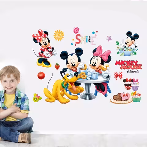 Adesivo de Parede Mickey Mouse Autoadesivo Decorativo para Quarto Infantil ou Bebê