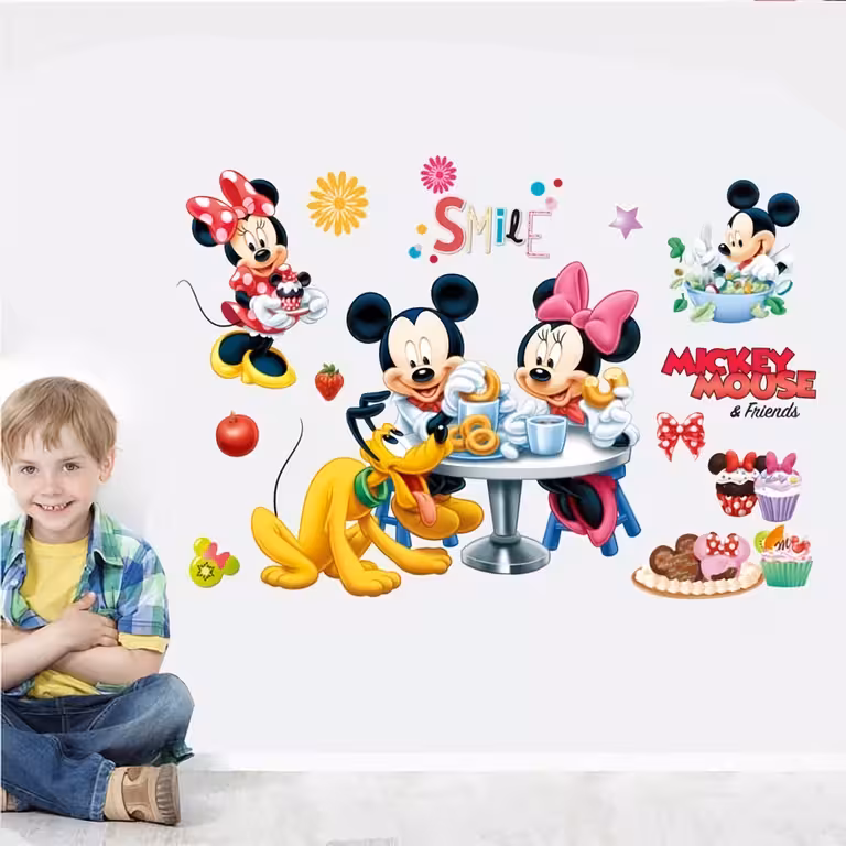 Adesivo de Parede Mickey Mouse Autoadesivo Decorativo para Quarto Infantil ou Bebê