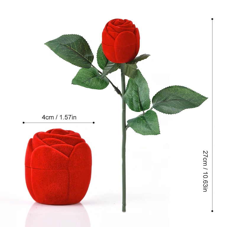 Caixa para noivado – design de rosa aveludada