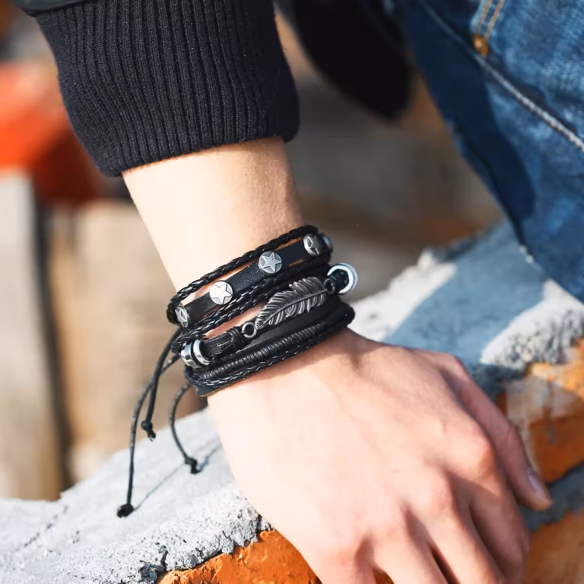 Pulseiras ajustáveis para homens – couro macio e confortável