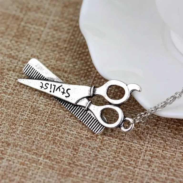 Colar metálico resistente para hairstylists, design inspirado em salões