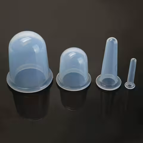 Ventosas de Silicone Anticelulite – Conjunto 4 Peças para Massagem com Vácuo Eficiente em Casa ou Salão