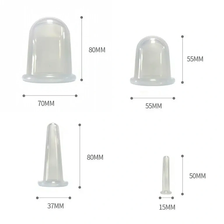 4 ventosas de silicone de diferentes tamanhos para uso versátil