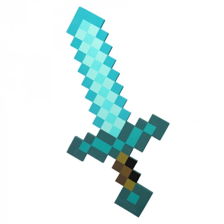 Espada diamante para crianças – brinquedo Minecraft Espada com design pixelado, inspirada no jogo Minecraft