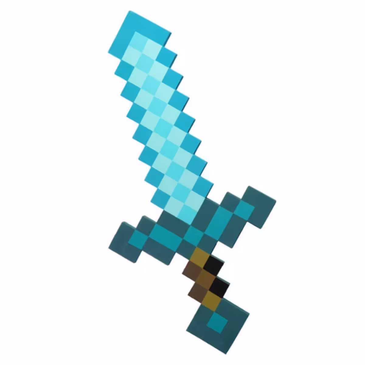 Espada com design pixelado, inspirada no jogo Minecraft