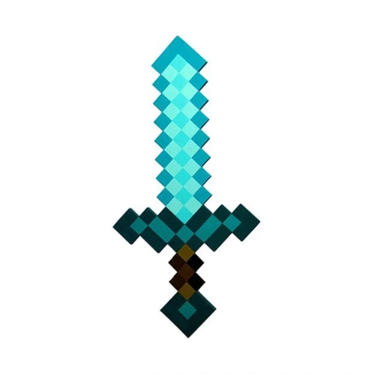 Espada grande de espuma – estilo Minecraft Tamanho realista, aparência pixelada – ideal para brincar e presentear
