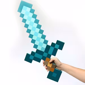 Espada Minecraft com Diamantes – Brinquedo de Espuma EVA Leve, Ideal para Crianças e Cosplay