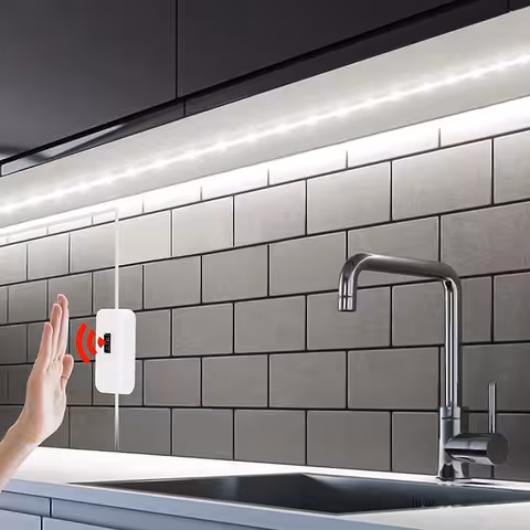 Fita LED Branco Frio 3m com Sensor de Movimento USB 5V para Cozinha e Banheiro