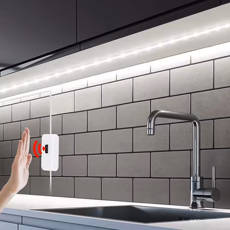 Fita LED Branco Frio 3m com Sensor de Movimento USB 5V para Cozinha e Banheiro