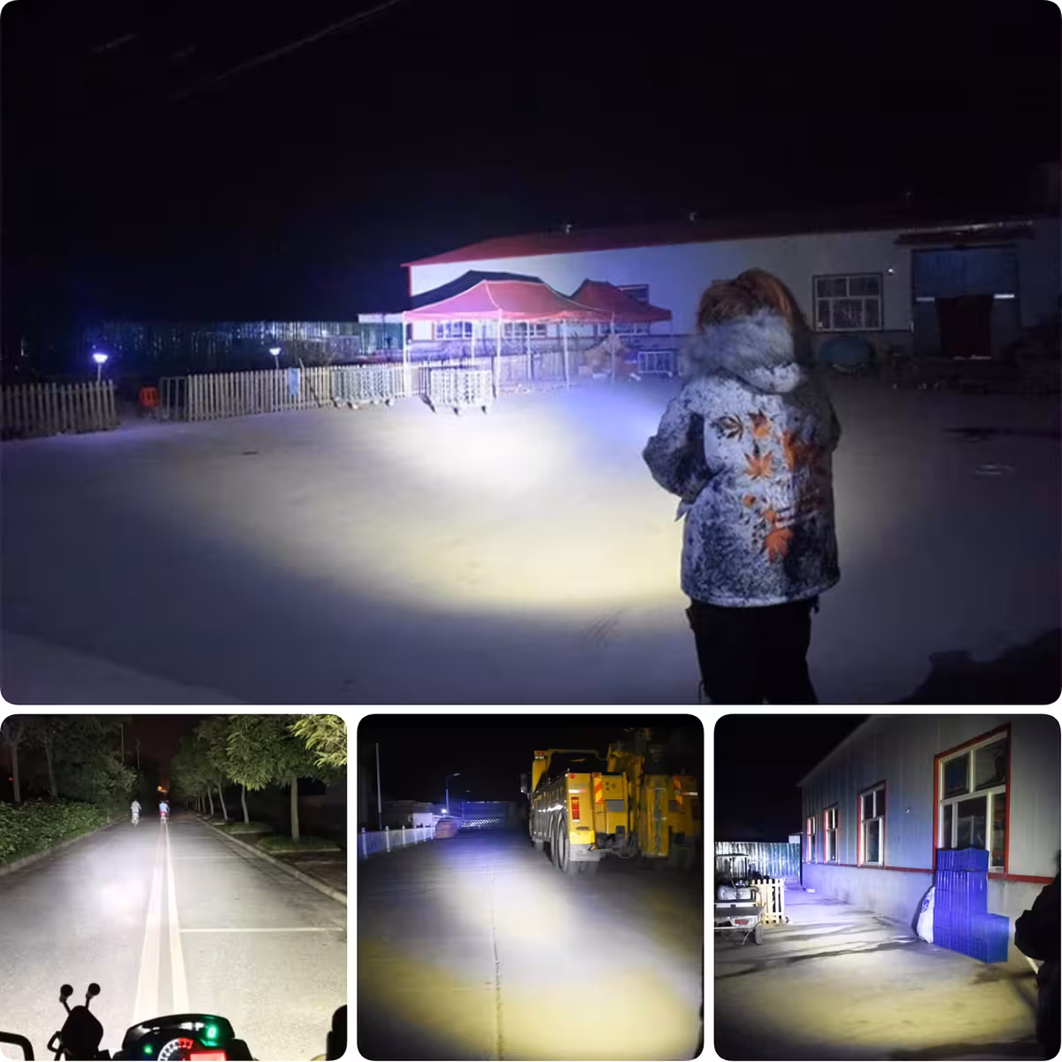 Iluminação potente para segurança e visibilidade