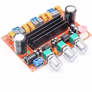 Amplificador Estéreo 2.1 TPA3116D2 – 2x50W + 100W Subwoofer Classe D, Módulo Áudio