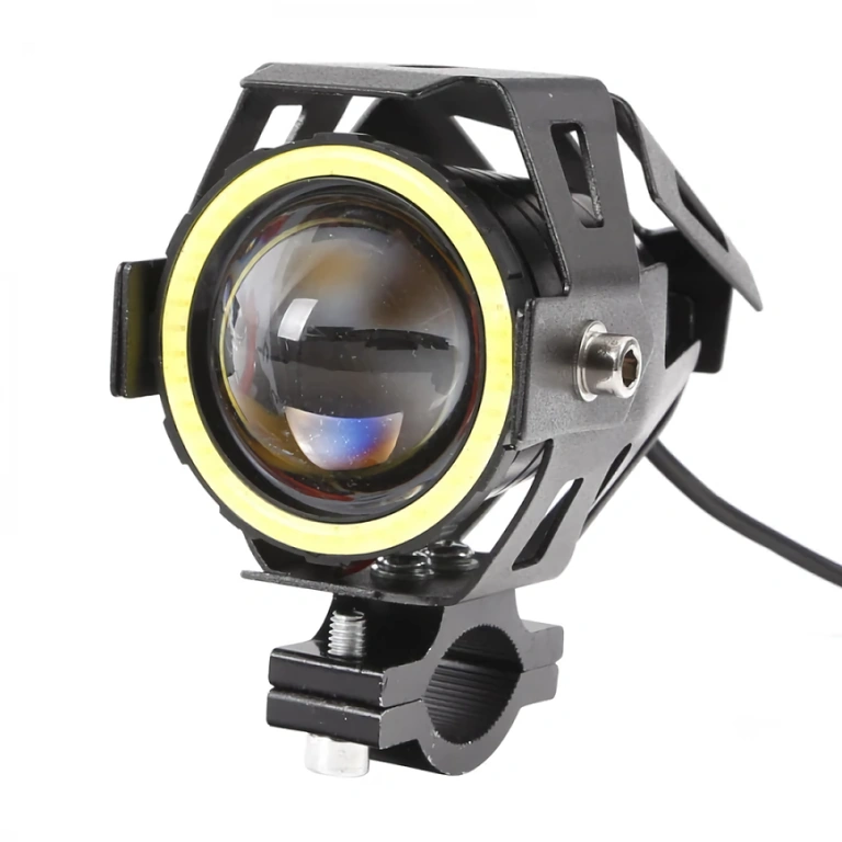 Luz LED moto com lente clara e corpo de alumínio