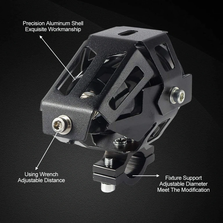 Farol LED CREE U7 para motocicletas, com suporte de inox