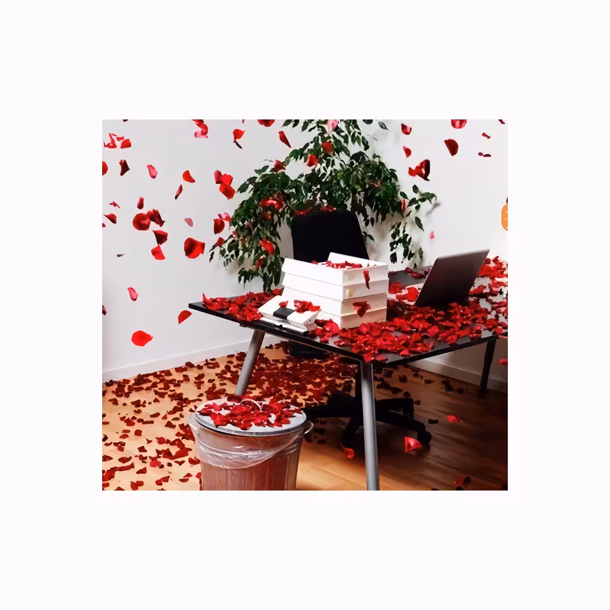 Pétalas de rosas artificiais vermelhas para decoração de mesas em casamentos