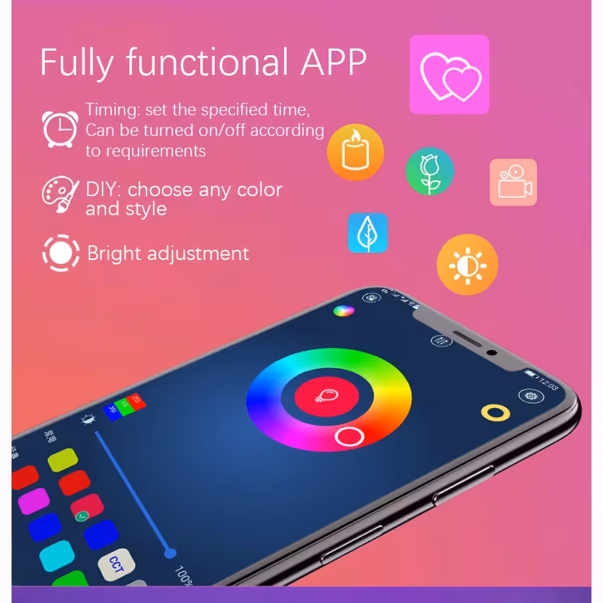 Fita LED para TV, decoração ou escritório, que reage a som e música