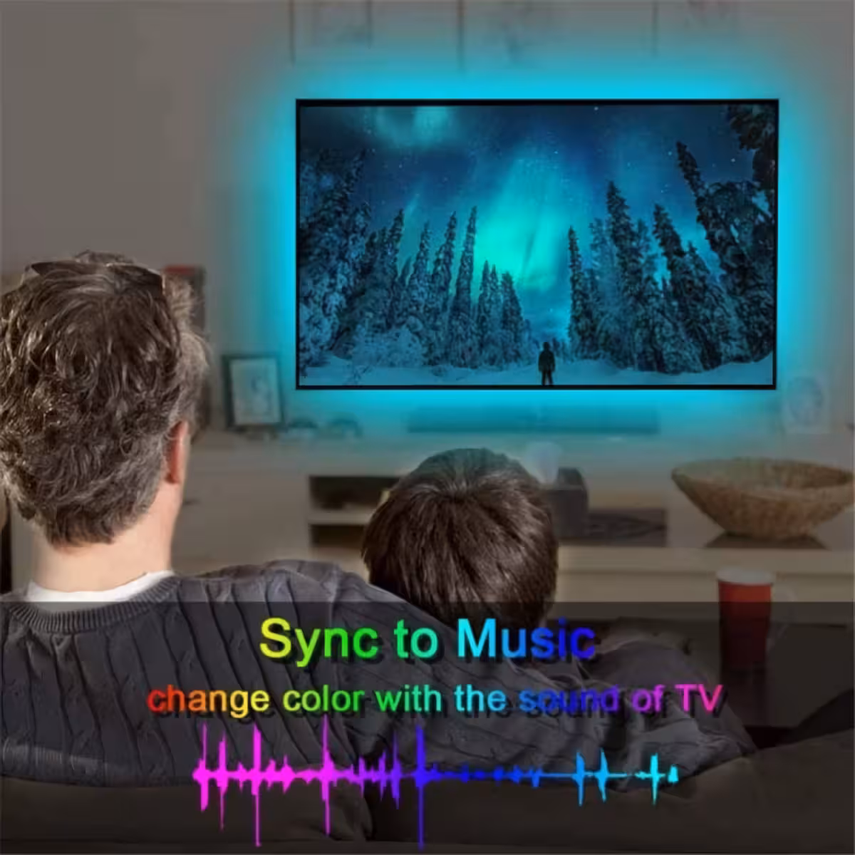 Fita LED RGB compatível com apps para telefone e função temporizador