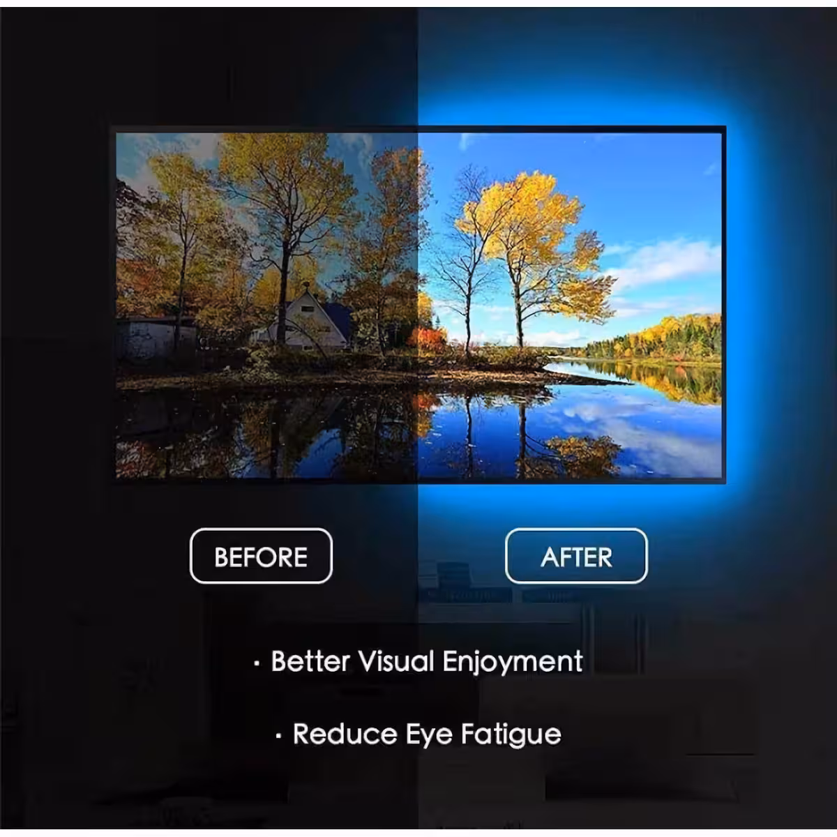 Fita LED RGB USB de 10m para iluminação traseira de TV ou decoração de ambiente