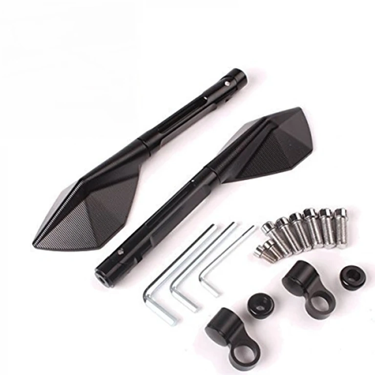 Espelhos para motocicleta em alumínio CNC, design premium estilo Rizoma
