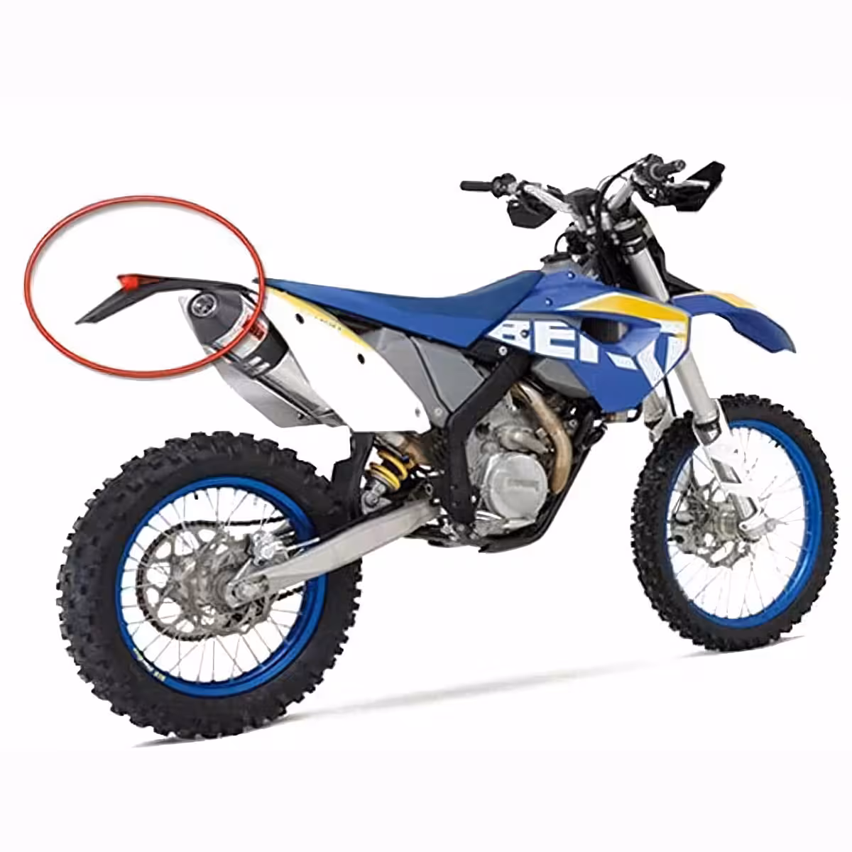Paralama traseiro com luz integrada para motos off-road