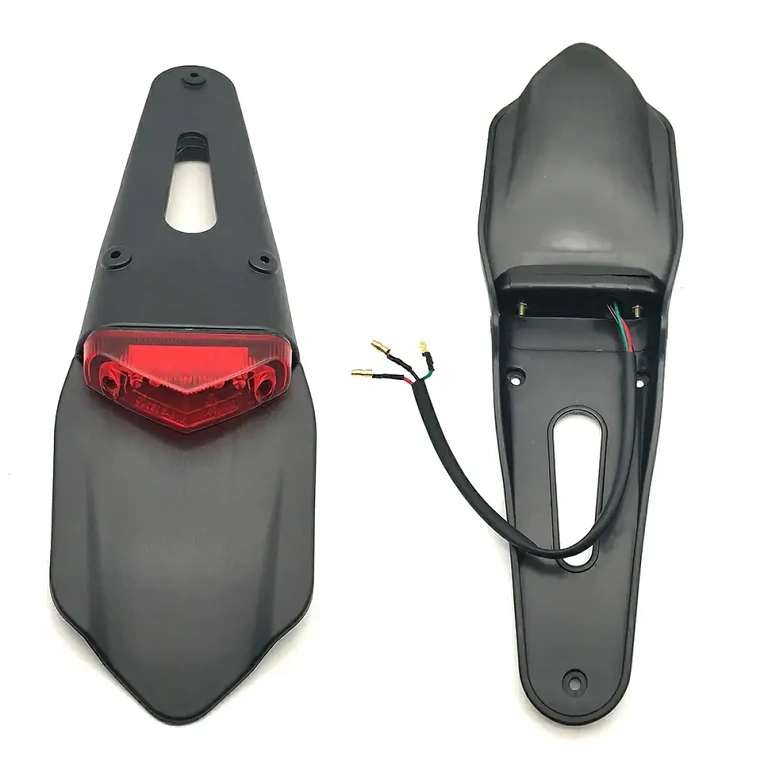 Kit para-lama + lanterna moto off-road Kit completo de para-lama traseiro com luz LED para motocicleta