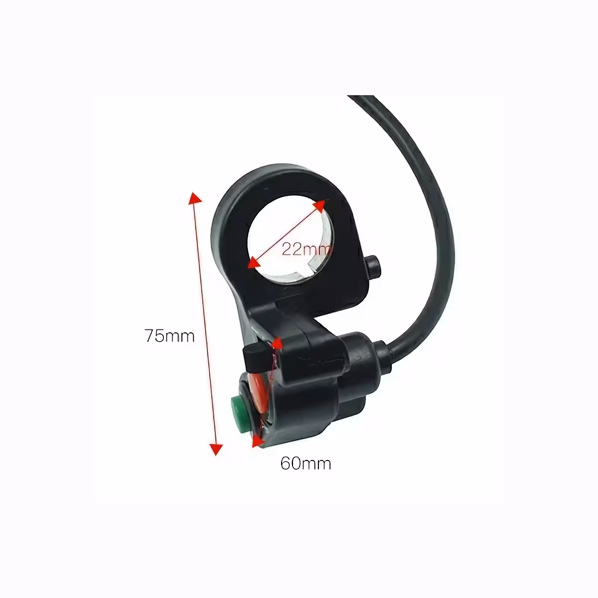 Interruptor elétrico para ativação de luzes e buzina da moto