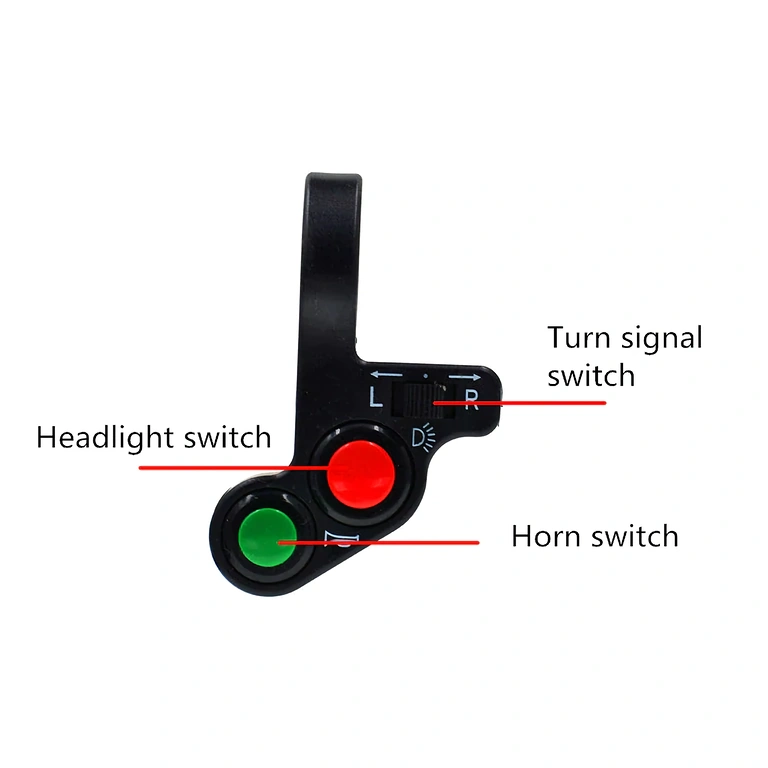 Interruptor multifuncional guidão moto Interruptor com sinalização, luzes e buzina para guidão de moto