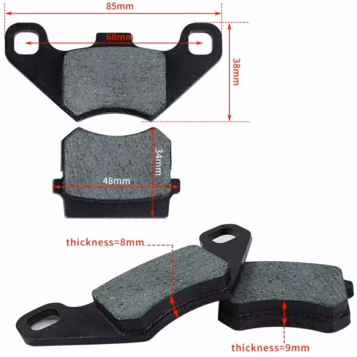 Conjunto de pastilhas com aditivo cerâmico e kevlar para ATV e scooter